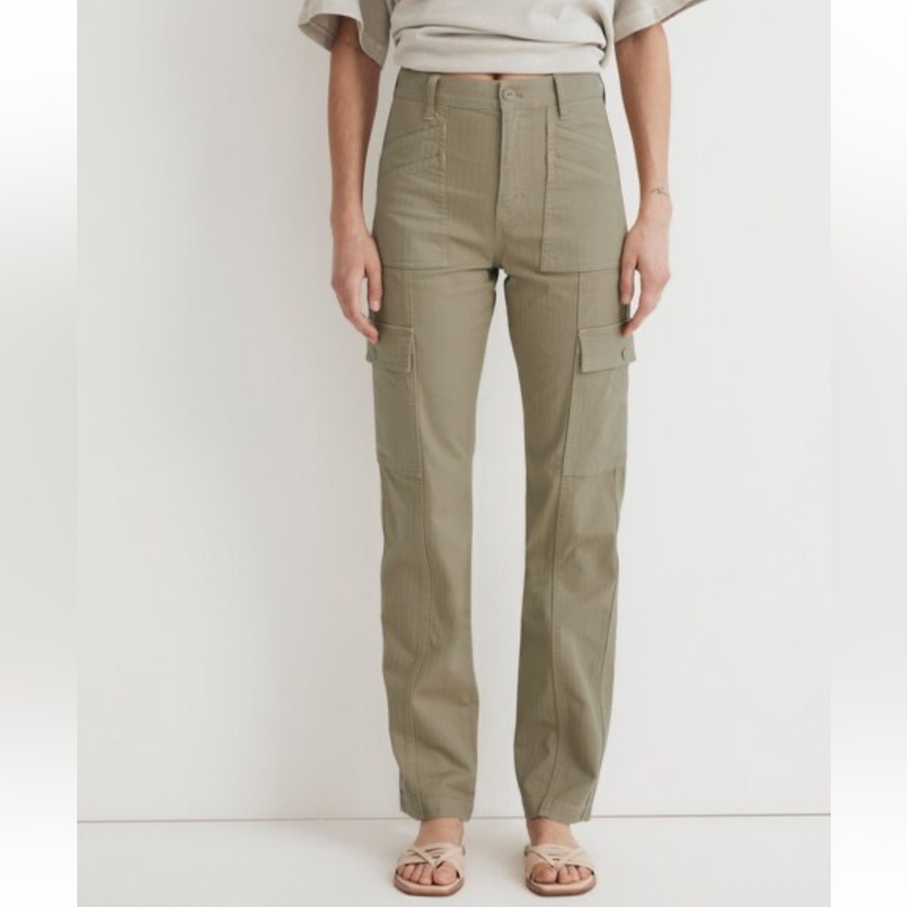 Madewell Olive Green Straight-Leg Cargo Pants